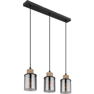 Reid pendellampe, 3 lyskilder, sort/røg
