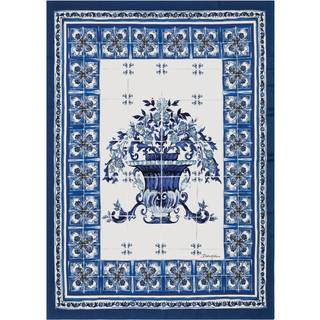 Dolce&Gabbana Casa Blankets - 'Blu Mediterraneo' silk blanket in blue Front 100% SilkBack 100% Wool