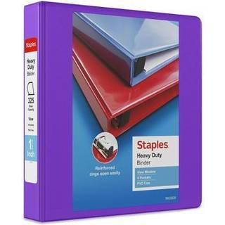 Staples 82680 Heavy-Duty 1,5-tommer 3-ring View Binder Purple (24683-US)
