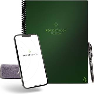 Rocketbook Fusion Smart genanvendelig notebook - Kalenderopgavelister og noteskabelonsider med 1 pilotfrixion pen & 1 mikrofiber klud inkluderet