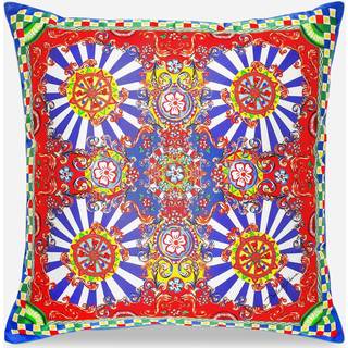 Dolce&Gabbana Casa Cushions - 'Carretto Siciliano' silk twill cushion, medium in Multicolor 100 % Silk
