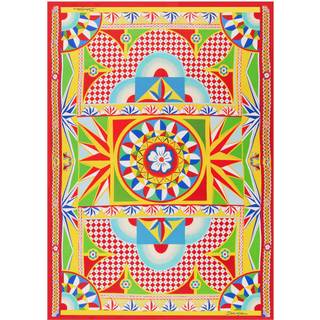 Dolce&Gabbana Casa Blankets - 'Carretto Siciliano' silk blanket in Multicolor Front 100% SilkBack 100% Wool