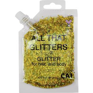 Body Glitter Gel-Face Body & Hair (1 Pk Gold) Chunky Iridescent Holograph Stars & Moon 3 Oz | Kosmetisk kvalitet makeup Anvend uden lim let at ta