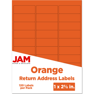 Jam Paper Return Adressetiketter - Standard mailing - 1 x 2 5/8 - Orange - 120 forsendelsesetiketter/pakke