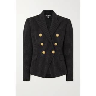 Balmain Chalkstripe wool blazer - black - XL