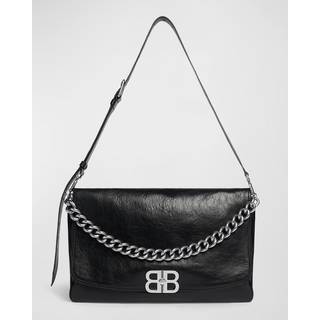 Balenciaga BB Soft Large leather shoulder bag - black - One Size