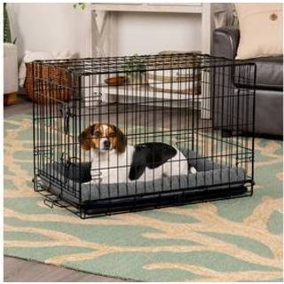 Furhaven Hundeseng til sm hunde og indendrs katte 100 % vaskbar strrelse, s den passer til kasser - Sherpa Fleece Bolster Crate Pad - Creme S