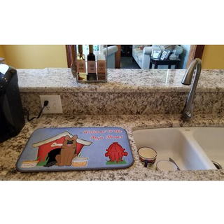 """" Caroline's Treasures German Shepherd Dish Drying Mat 14 """" """" X 21 """" ""Dog House"" ""