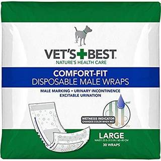 Vets bedste komfort Fit disponible mandlige hundebleer | Absorberende mandlige indpakninger med l?kagebestandig pasform | Stor 30 -t?ller hvid