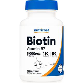 Nutricost – Biotin med Kokosolie Softgels 5000 mcg (150 Softgels)