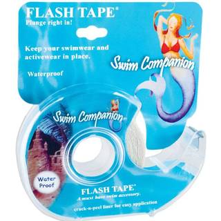 Braza Swim Flash Tape - 1 rulle Klar 20 ft Vandtæt dobbeltklæbende mode-tape til badetøj, kjoler, stropper og mere