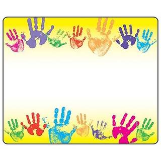 Rainbow Handprints Navn tag [S?t p? 3]