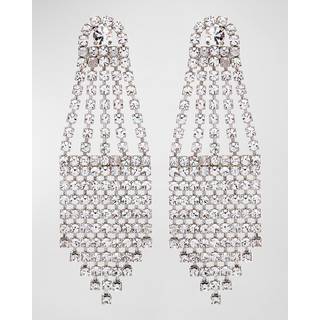 Oscar de la Renta Crystal Fan drop earrings - silver - One Size