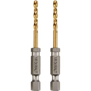 Dewalt Drill Bit Set 1/8 """" 2-PC Titanium Nitride Coated Tapered Core for Optimum Holdability (DD5108T)