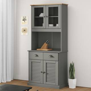 skænk VIGO 78x40x175 cm massivt fyrretræ grå