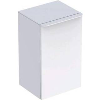 Geberit Smyle Square sideskab med en låge: B=36cm, H=60cm, T=32.6cm, hvid / lakeret højglans, hvid / pulverlakeret mat, Dør=Hængsler til højre