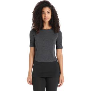 Icebreaker Women's 125 Zoneknit™ Short Sleeve Crewe Jet Heather/Black/Metro Heather/Cb, JET HTHR/BLK/METRO H/CB, S