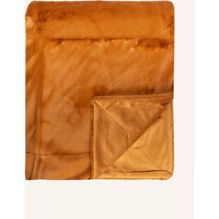 Fake fur plaid fra ESSENZA - FURRY LEATHER BROWN