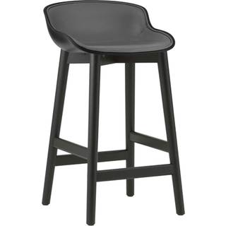 Normann Copenhagen Hyg Barstol 65 Cm Betrukket Forside / Egetræ - Barstole Læder Sort - 605147