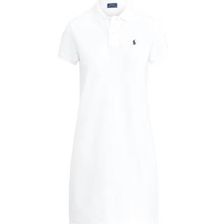 Polo Ralph Laurentil kvinder. 211799490017 Poloshirt-kjole i hvid bomuldspiké (M), Casual, Korte ærmer