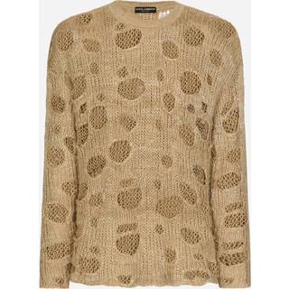 Dolce&Gabbana Re-Edition distressed silk and linen sweater - beige - EU 50