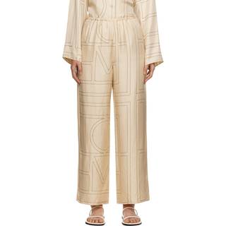 Toteme Logo mid-rise silk pants - white - S