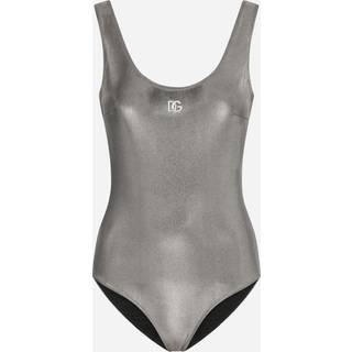 Dolce&Gabbana x Kim foiled metallic swimsuit - silver - S