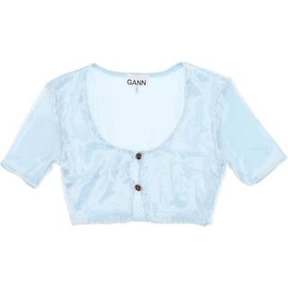 Ganni Sequined crop top - blue - L