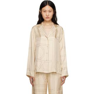 Toteme Logo-embroidered silk shirt - white - M