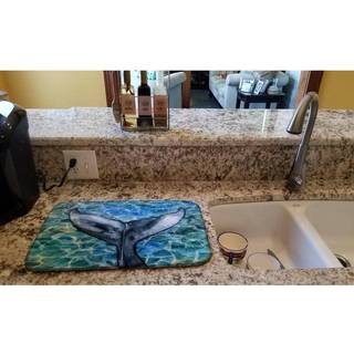 """" Caroline's Treasures Whale Tail Dish Drying Mat 14 """" """" X 21 """" """" """"