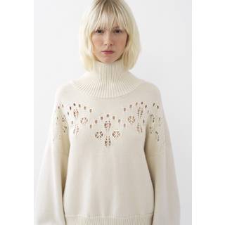 ChloÃ© Pointelle wool sweater - white - XL