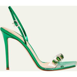 Gianvito Rossi Ribbon Candy 105 leather sandals - green - EU 38