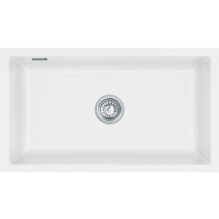 Lavabo Mera 80 U porcelæn køkkenvask 77,6, x 44,1 cm til underlimning i mat hvid