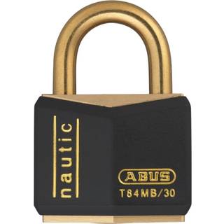 Hængelås ABUS T84MB/30, med bøjle i messing, Ø5 mm, ens låsning, sort, 3-pak