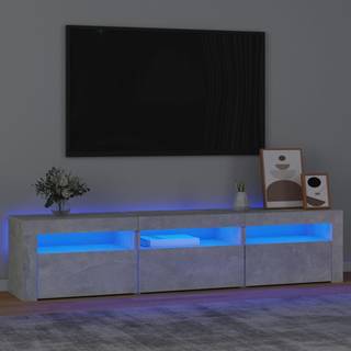 tv-bord med LED-lys 180x35x40 cm betongrå