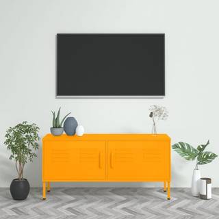 tv-skab 105x35x50 cm stål Sennepsgul