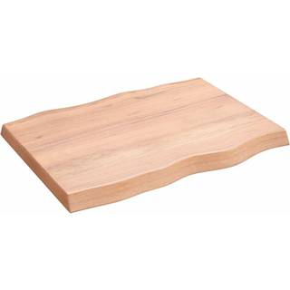 bordplade 80x60x(2-6) cm naturlig kant behandlet træ lysebrun