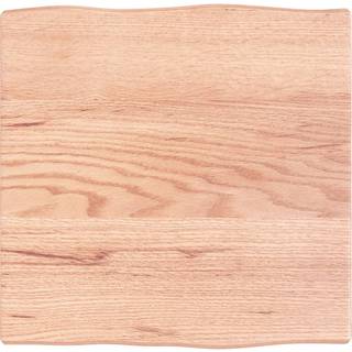 bordplade 40x40x2 cm naturlig kant behandlet egetræ lysebrun