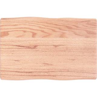 bordplade 60x40x(2-4) cm naturlig kant behandlet træ lysebrun