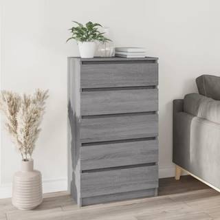 kommode 60x36x103 cm konstrueret træ grå sonoma-eg