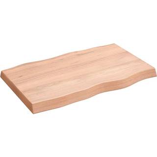 bordplade 80x50x(2-6) cm naturlig kant behandlet træ lysebrun