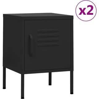 natborde 2 stk. 35x35x51 cm stål sort