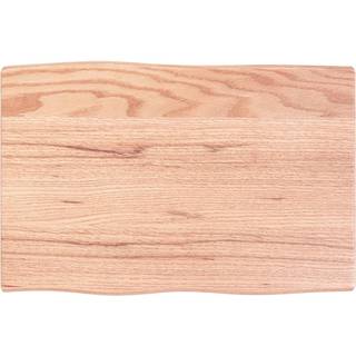bordplade 60x40x2 cm naturlig kant behandlet egetræ lysebrun