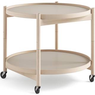 Brdr. Krüger Bølling bakkebord 60 cm. - bøg ubehandlet, bakke 1: stone / bakke 2: stone