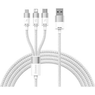 Baseus - 3in1 USB cable StarSpeed Series USB C Micro Lightning 3 5A 1 2m White