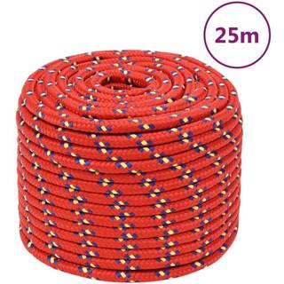 tovværk til båd 12 mm 25 m polypropylen rød