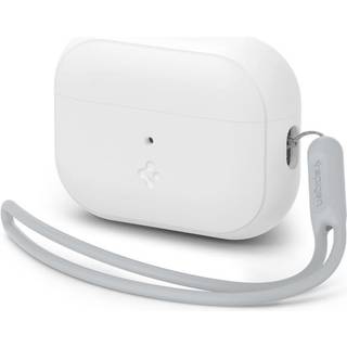 Spigen Case Silicone Fit White + Strap Gray - AirPods Pro (2nd Gen)