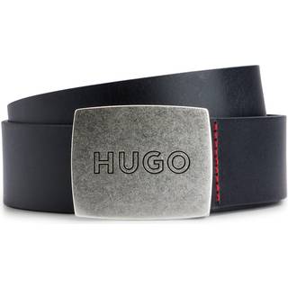 HUGO 50486668-001 Herrengürtel Leder Schwarz Gro