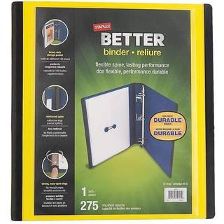 Staples Better 1-tommer D-ring 3-ring vismappe, gul (19064)