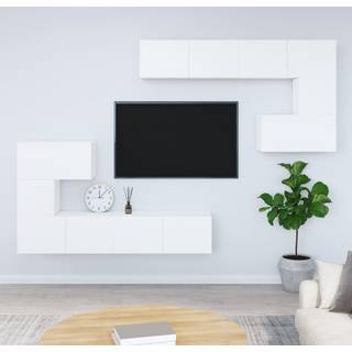væghængt tv-bord 37x37x72 cm konstrueret træ hvid